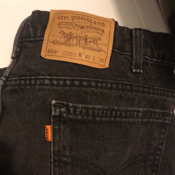 Men's Vtg Levi's 505 Made In USA Orange Tab 40x30 - Picture 2 of 6